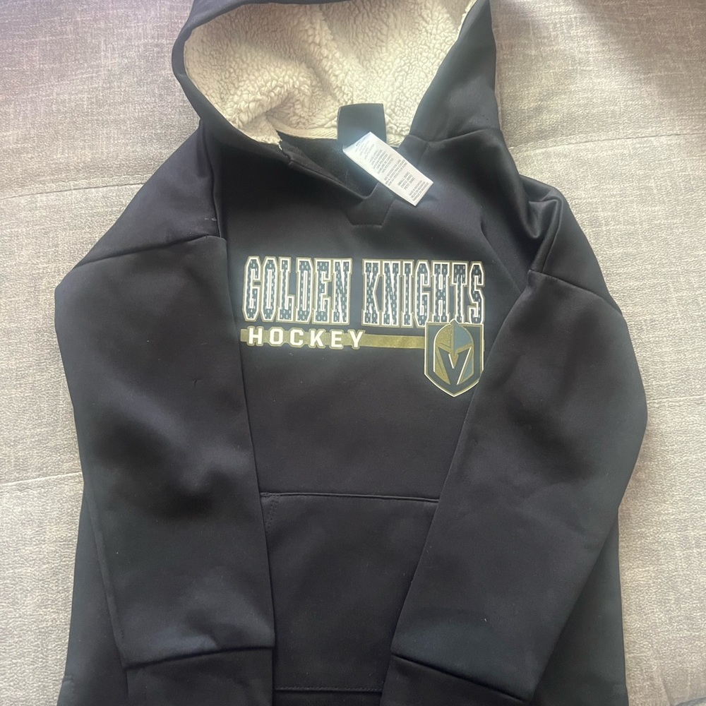 NHL Las Vegas Golden Knights Black Hoodie Sweatshirt with Ribbed Details